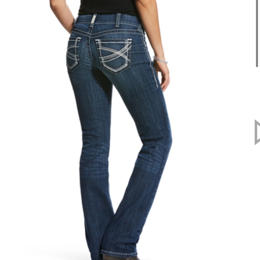R.E.A.L. Mid Rise Stretch Ivy Stackable Straight Leg Jean - Picture 2 of 2